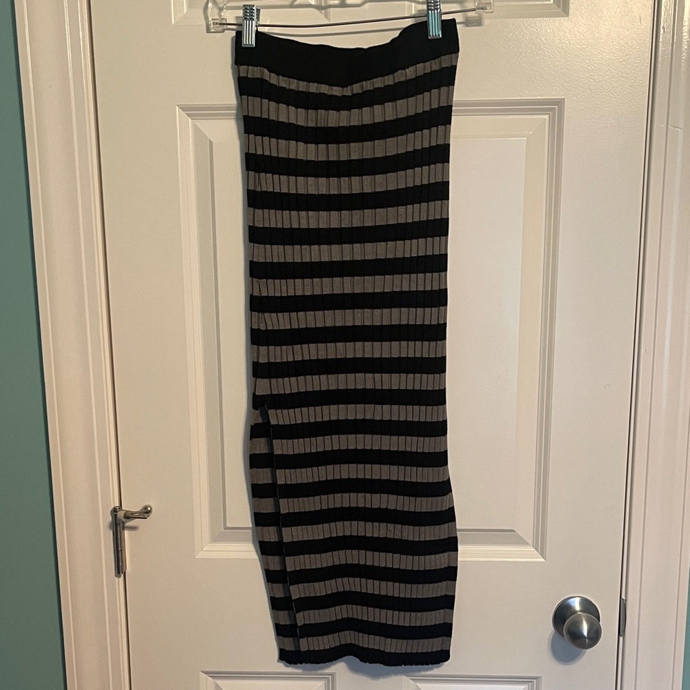 ASOS Black and Gray Striped Pencil Skirt